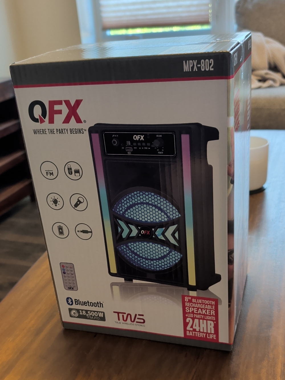 MPX-802 Portable Bluetooth Speaker - Black with RGB Accent
